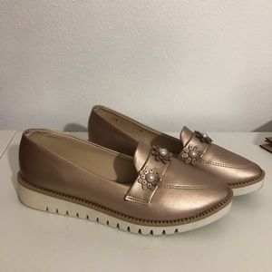 Rose gold loafers